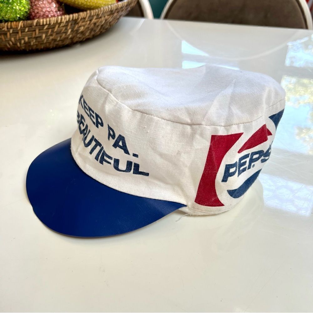 Vintage 80s 90s Keep Pennsylvania Beautiful Pepsi Painters Cap Hat - Picture 7 of 11